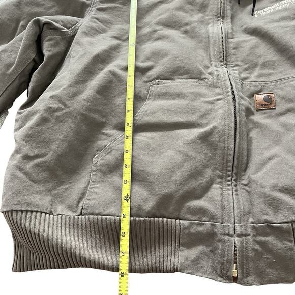 VTG Carhartt Men's J130 Hooded Lined Canvas Work Jacket Size 2XL Brown LOGO - Picture 11 of 13
